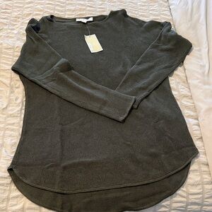 MICHAEL Michael Kors Olive Green Waffle Knit Long Sleeve Top